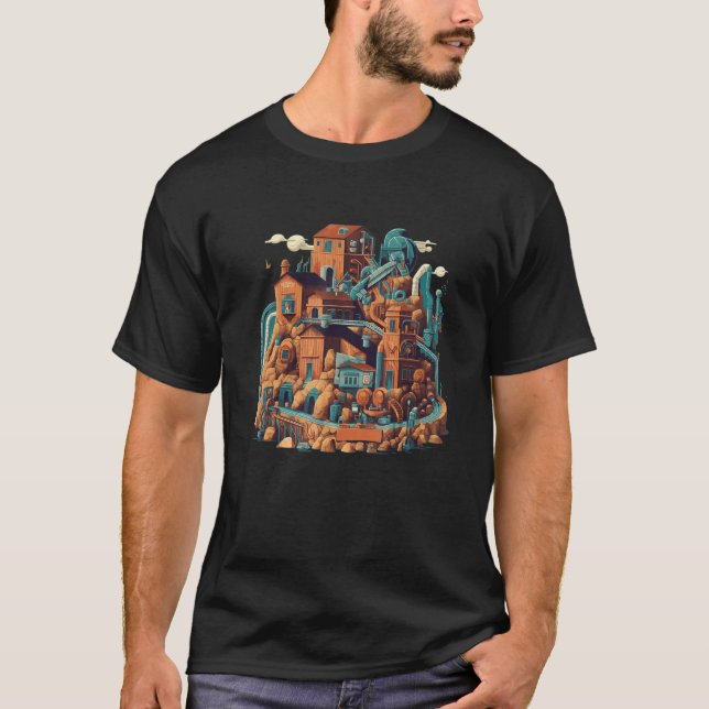 Cool Mine Building for mining Company and Miner T-Shirt (Vorderseite)