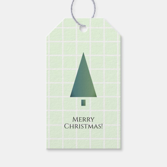 Cool-Minimal-Grün-Weihnachtsbaum-Symbol Geschenkanhänger (Vorderseite)