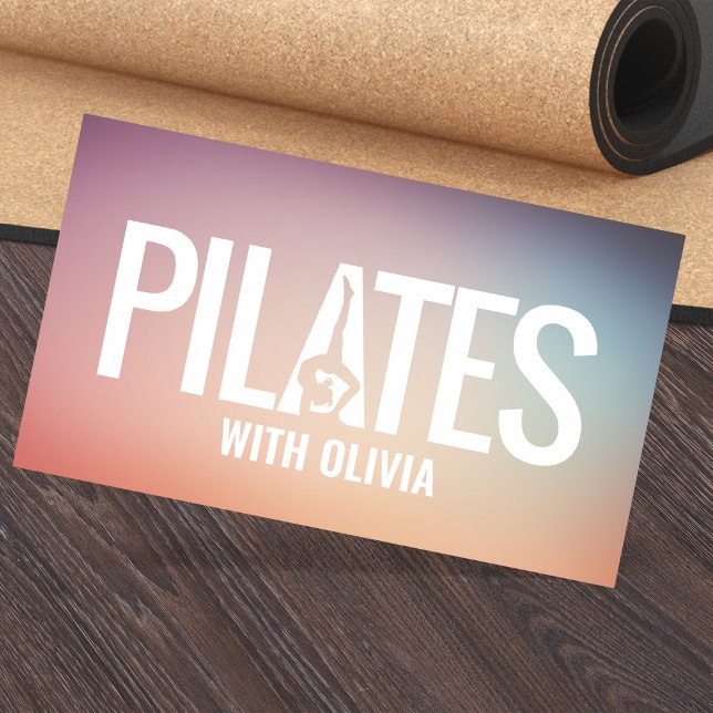 Cool Minimal Pilates Instructor  Visitenkarte (Von Creator hochgeladen)