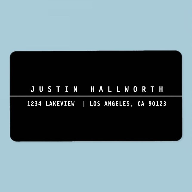 Cool Minimalistisch Schwarz/Weiß Adressaufkleber (Von Creator hochgeladen)