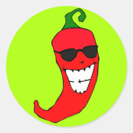 Cool Mister Red Hot Pepper Runder Aufkleber