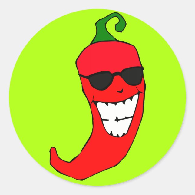 Cool Mister Red Hot Pepper Runder Aufkleber (Vorderseite)