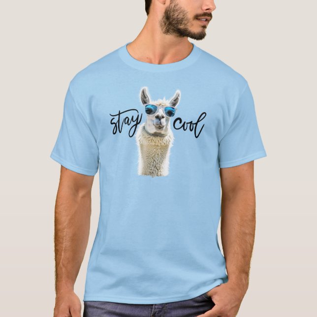 Cool mit Llama T - Shirt bleibe (Vorderseite)