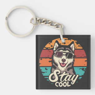 Cool mit Majestic Husky Dog bleibe Schlüsselanhänger