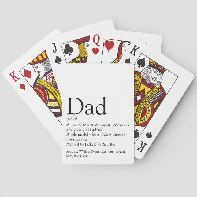 Cool Modern Dad Definition Fathers Day Spielkarten (Rückseite)