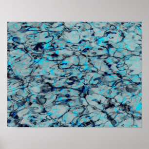 Cool, modern digital art of blue watercolor poster