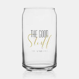 Cool Modern Elegant Good Stuff Gold Black Name Dosenglas