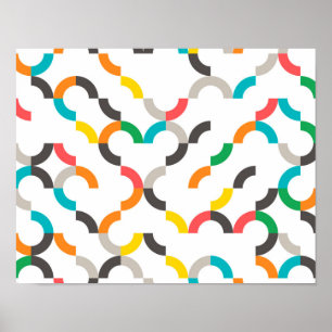 Cool, modern, farbenfroh, trendig kreisförmig geom poster
