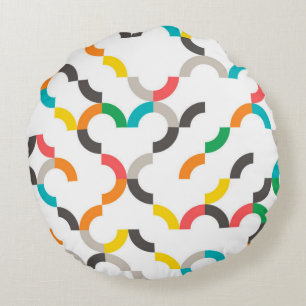 Cool, modern, farbenfroh, trendig kreisförmig geom rundes kissen