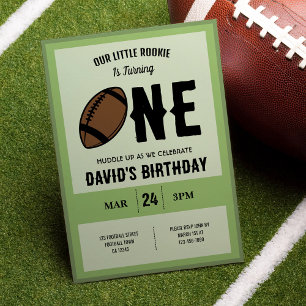 Cool Modern Little Rookie Football 1. Geburtstag Einladung