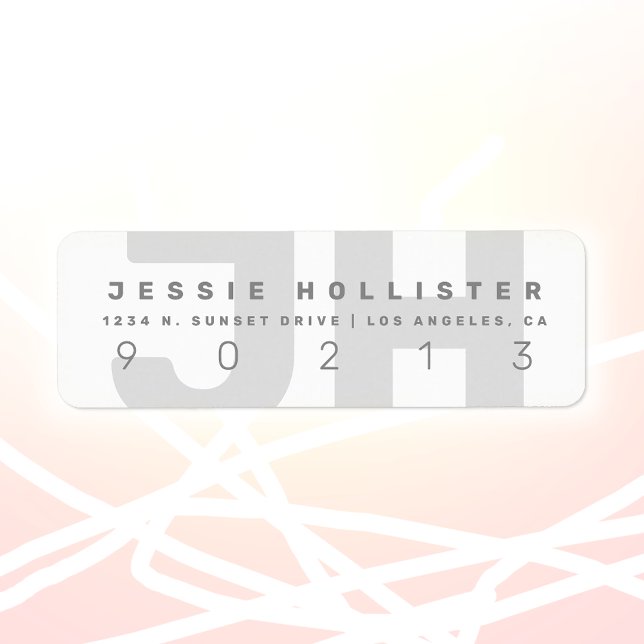 Cool-Modern-Monogramm | Light Grays Rücksendeadres (Von Creator hochgeladen)