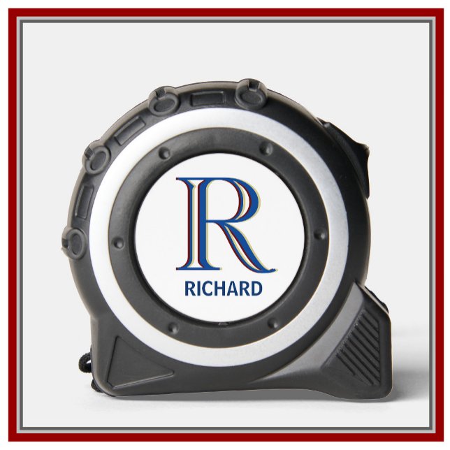 Cool Modern Personalisierter Monogrammname Maßband (Von Creator hochgeladen)