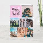 Cool modern pink Bilder Collage grid 21 Birthday Karte<br><div class="desc">Cool modern pink bilder Collage grid 21 birthday ,  add 8 of your friends favorite foto with a modern and cool elegant script machen typography. Add your message inside.</div>