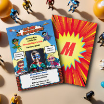 Cool Modern Superherd Cartoon Foto Geburtstagspart