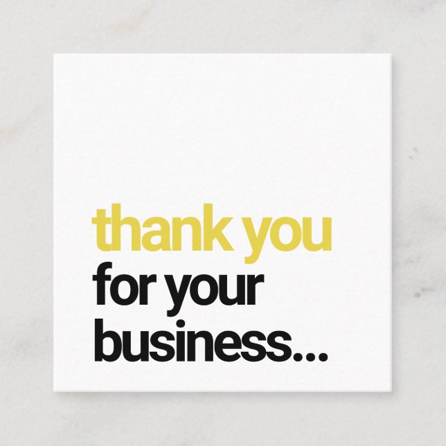 Cool-modern Vielen Dank an die Kundenbewertung Bei Quadratische Visitenkarte (Vorderseite)
