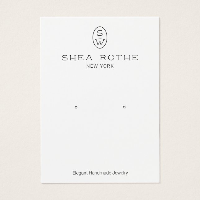 Cool-Modern-White-Monogram-Anzeigetafel (Vorderseite)