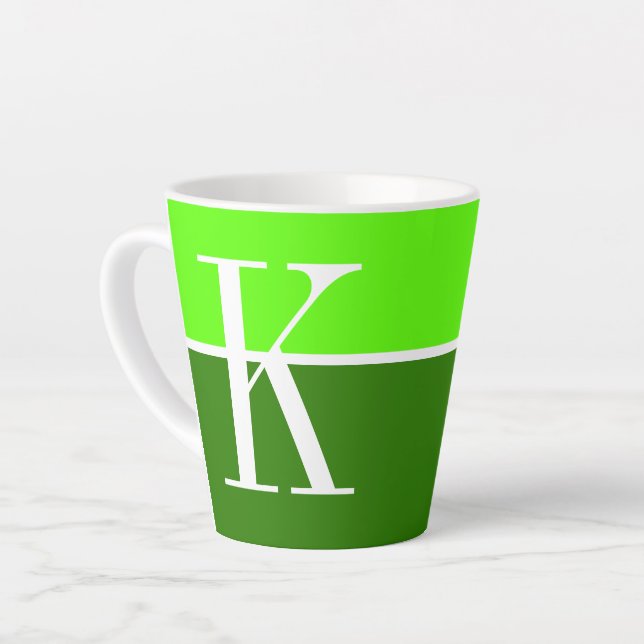 Cool-Modern-Zwei-Tonen-Monogramm Milchtasse (Linke Ecke)
