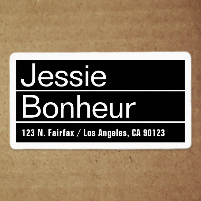 Cool Moderne Schwarz-Weiß-Rücksendeadresse (Von Creator hochgeladen)