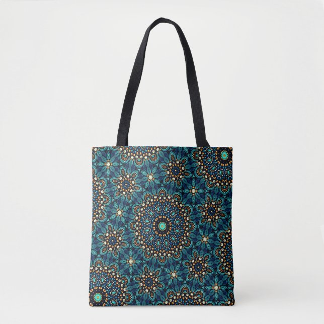 Cool Modernes, Aquamarines Abstraktes Dot Art Must (Vorderseite)
