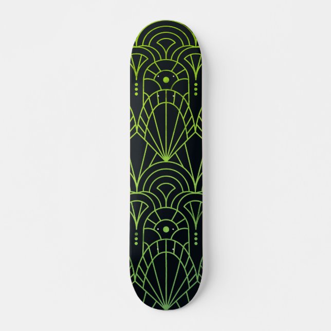 Cool Modernes Art Deco Schwarzes Muster Skateboard (Vorne)