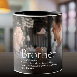 Cool Modernes Fun Foto Bester Bruder je Definition Zweifarbige Tasse