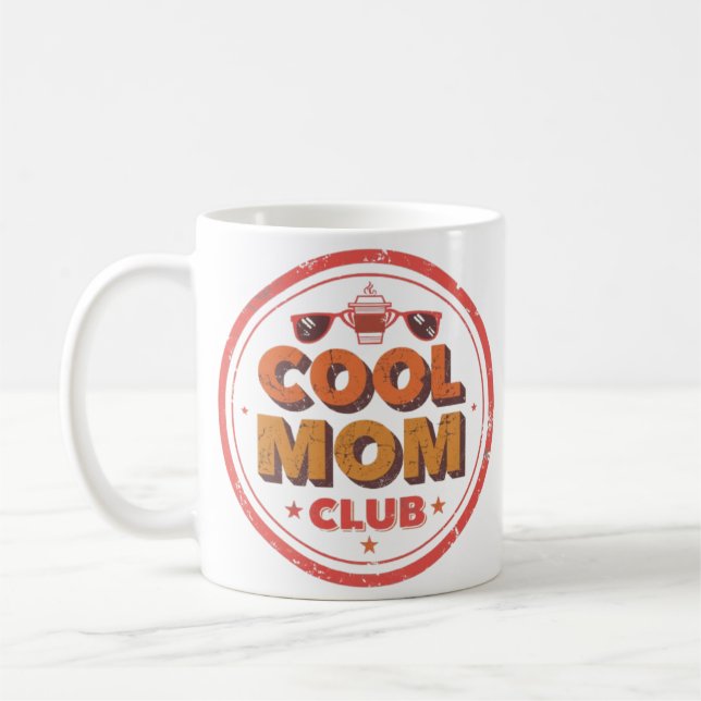 Cool Mom Club | Retro Badge Logo Kaffeetasse (Links)