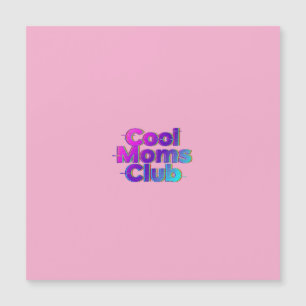 Cool Moms Club Neon Glitch Retro Muttertagskarte Magnetkarte