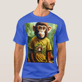 Cool Monkey Art Men’s T-Shirt | Trendy Blue Graphi