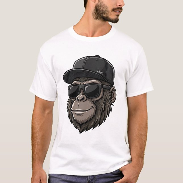 Cool Monkey with Sunglasses and Cap Graphic Tee (Vorderseite)