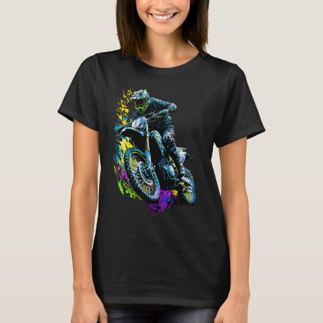 Cool motocross rider off road action T-Shirt (Vorderseite)