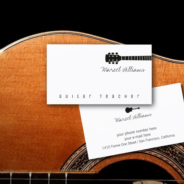 Cool Music Business Card für Gitarrenlehrer Visitenkarte (Von Creator hochgeladen)