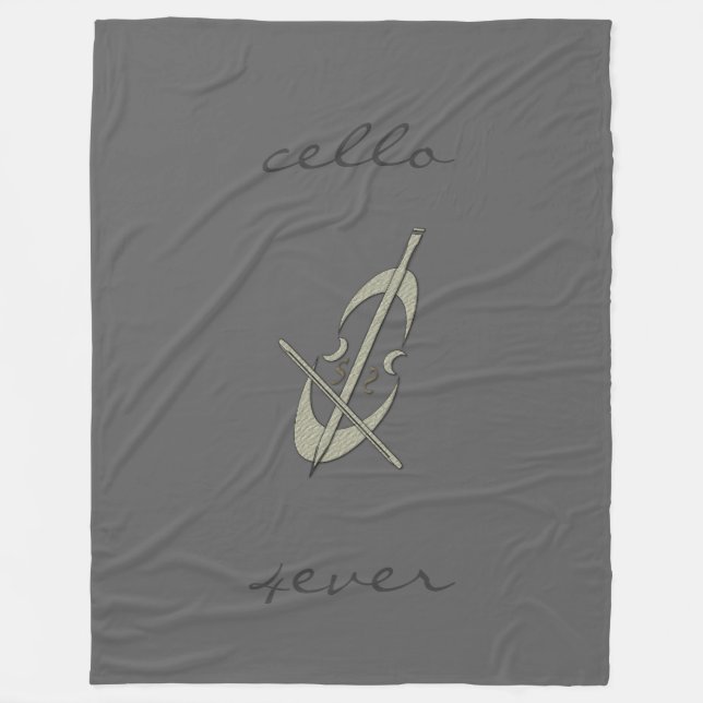 Cool Music Cello 4ever Grau Blanket Fleecedecke (Vorderseite)