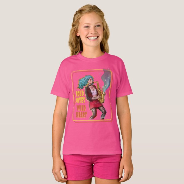 Cool Music Girl – Bold Notes, Wild Heart T-Shirt (Vorne ganz)