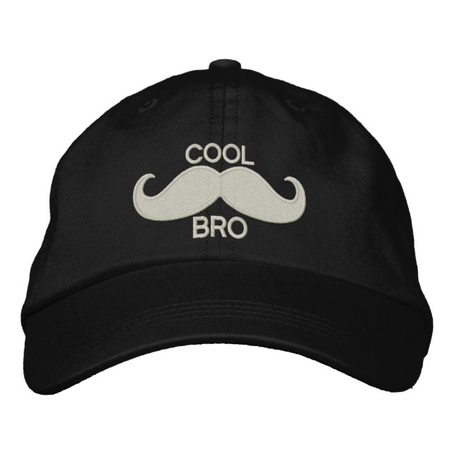COOL Mustache BRO Bestickte Baseballkappe (Vorderseite)