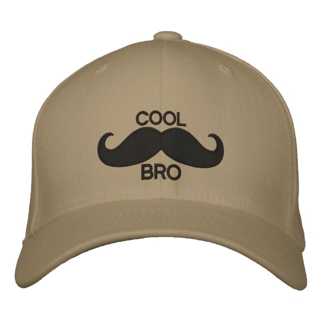 COOL Mustache BRO Bestickte Baseballkappe (Vorderseite)