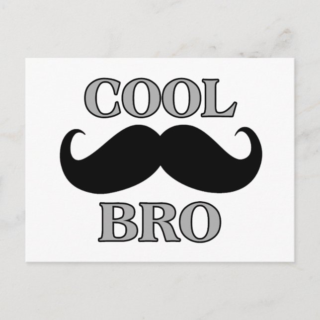 Cool Mustache Bro Postkarte (Vorderseite)