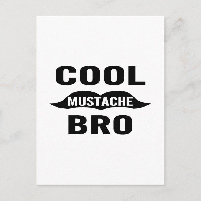 Cool Mustache Bro Postkarte (Vorderseite)