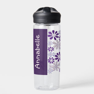 Cool Name Purple Flower Doodle Muster Trinkflasche