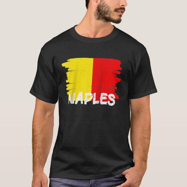 Cool Naples Flag Raglan Baseball T-Shirt (Vorderseite)