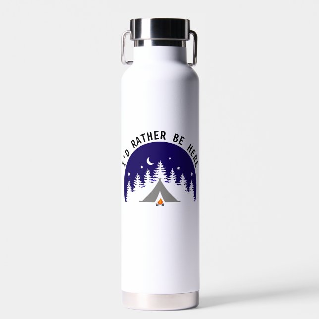 Cool Nature Camping Campfire Design kundenspezifis Trinkflasche (Vorne)
