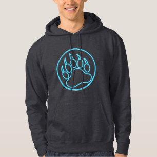 Cool Neon Blue Bear Paw Hoodie