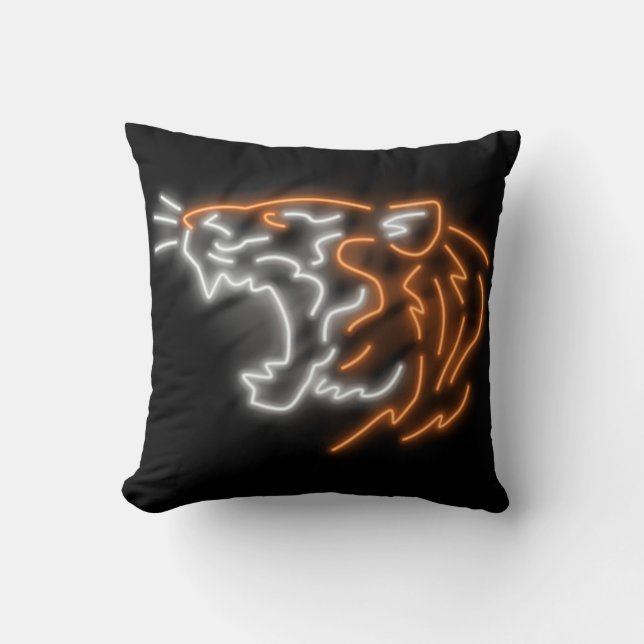 Cool Neon Tiger Kissen (Vorderseite)