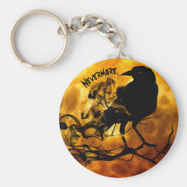 Cool "Nevermore" Raven Orange Moon Wispy Ghosts Schlüsselanhänger