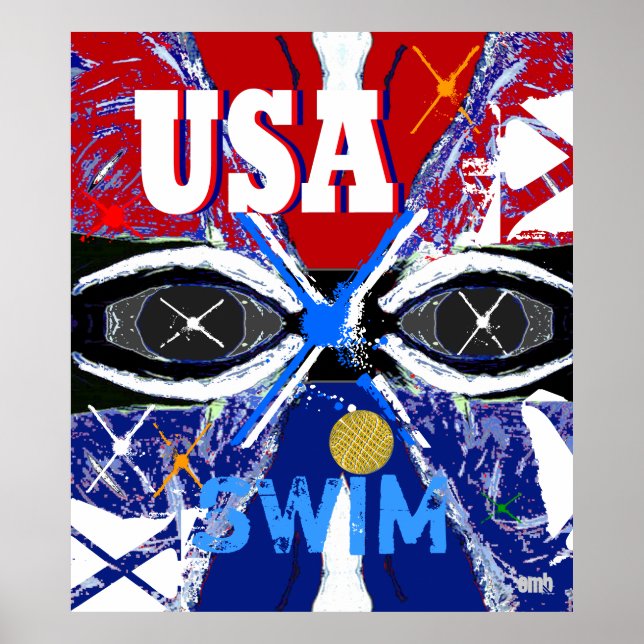 Cool New 2013 USA Swimming Sports Art Big Poster (Vorne)