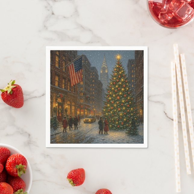 cool new york christmas streets serviette (Beispiel)