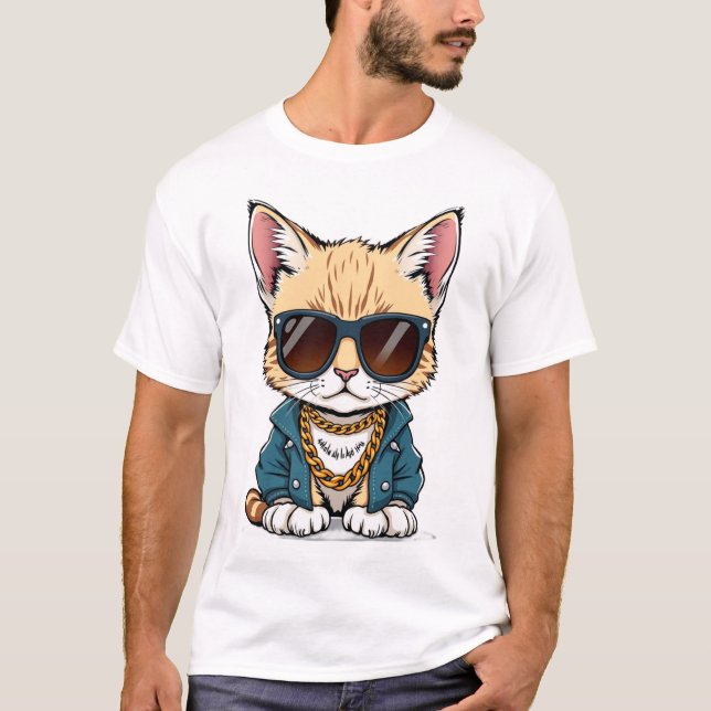 Cool, Niedlich, Kitten Doodle T-Shirt (Vorderseite)