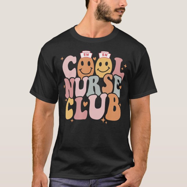 Cool Nurse Club Comfort Nurse School Groovy Outfit T-Shirt (Vorderseite)