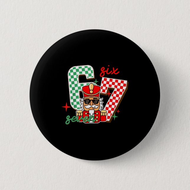 Cool Nutcracker Christmas 67 Six Seven Gen Alpha S Button (Vorderseite)
