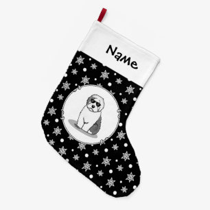 Cool Old English Sheepdog (Grau 1) Niedlich Funny Großer Weihnachtsstrumpf