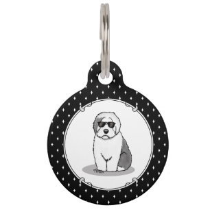 Cool Old English Sheepdog (Grau 1) Niedlich Funny Haustiermarke